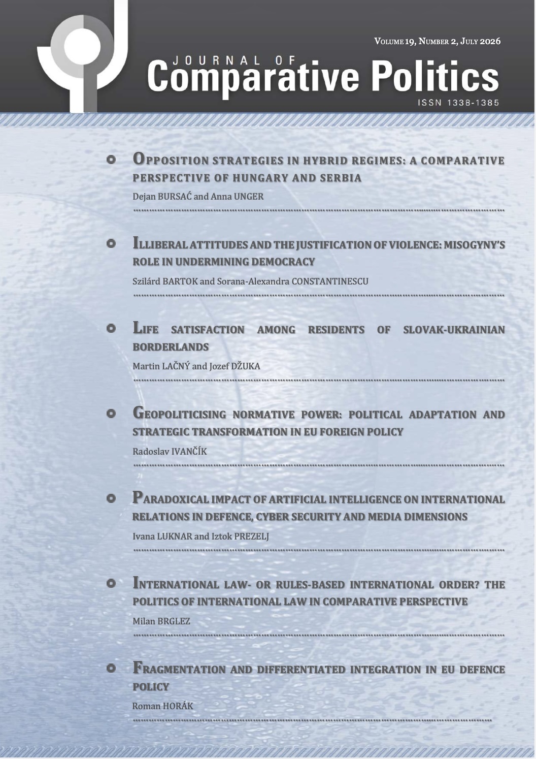 JCP Volume 19 - Number 2 - July 2026